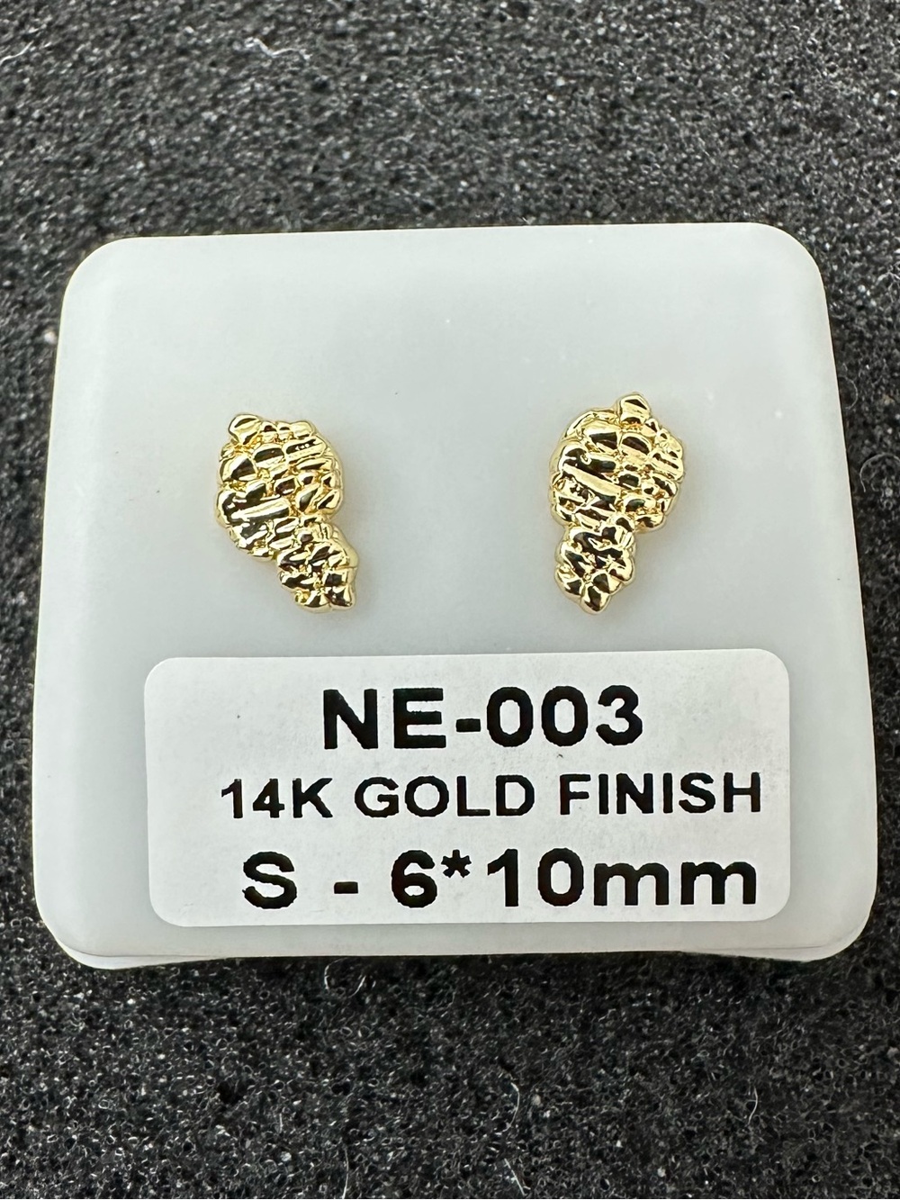 New 14k Gold plated Nugget Stud Earrings 6x10mm